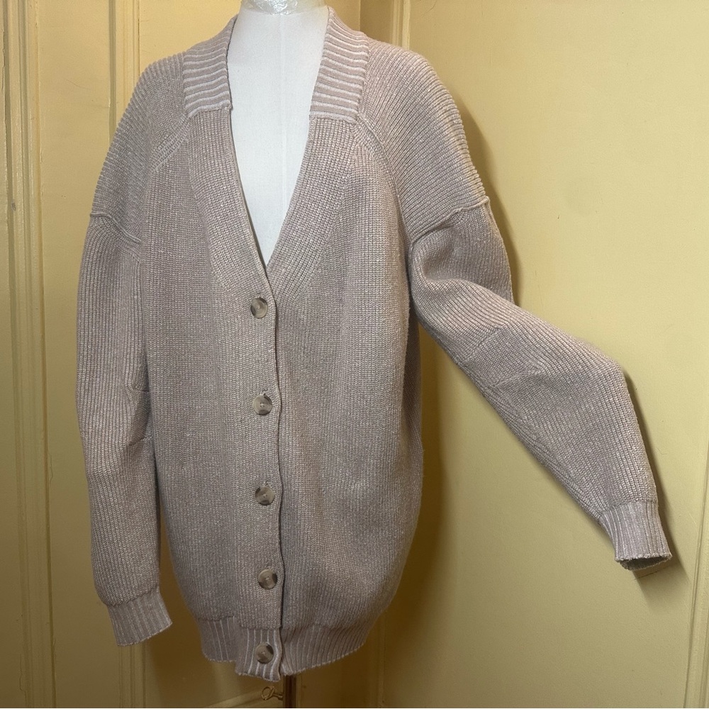 Free People Tan Button-Up Cardigan